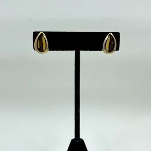 Vintage NJY Signed Teardrop Style Stud Earrings